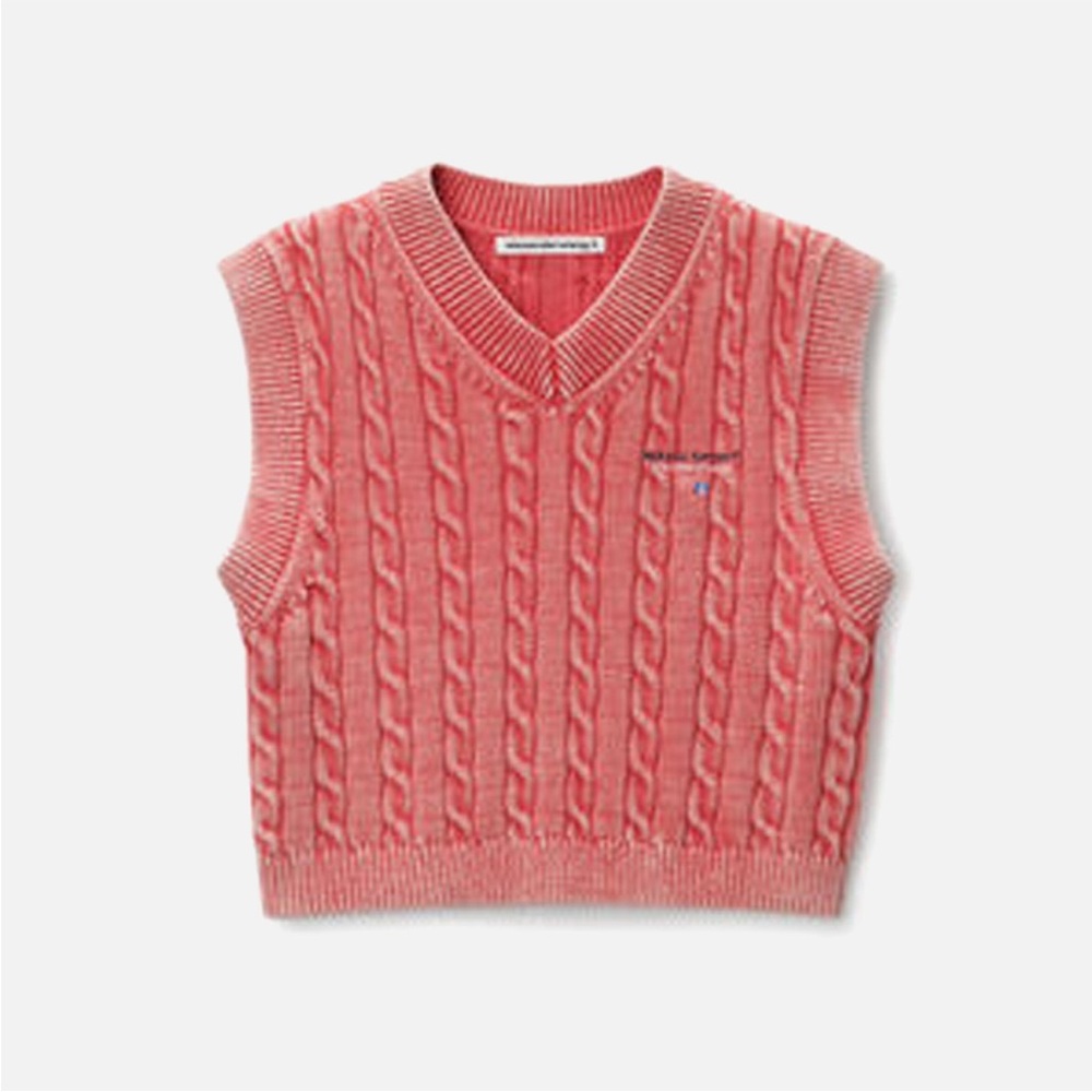 NWT T by Alexander Wang V-Neck Vest with Wang Sport Embroidery